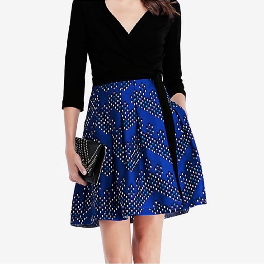 Diane Von Furstenberg Blue Skater Mini Dress